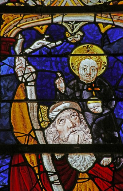 Window depicting Saint Christopher by French School